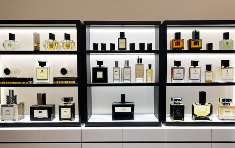 Sophisticated Fragrance Display**

"A well-lit display showcasing various perfume bottles from niche and luxury brands like Diptyque, Jo Malone London, Creed, and Amouage. The bottles are elegantly arranged on a clean, modern surface, highlighting their unique designs. The scene is set in a high-end boutique, with soft lighting emphasizing the bottles' details. safe for work, appropriate content, fully clothed (no people present), professional, well-composed, high resolution."

**