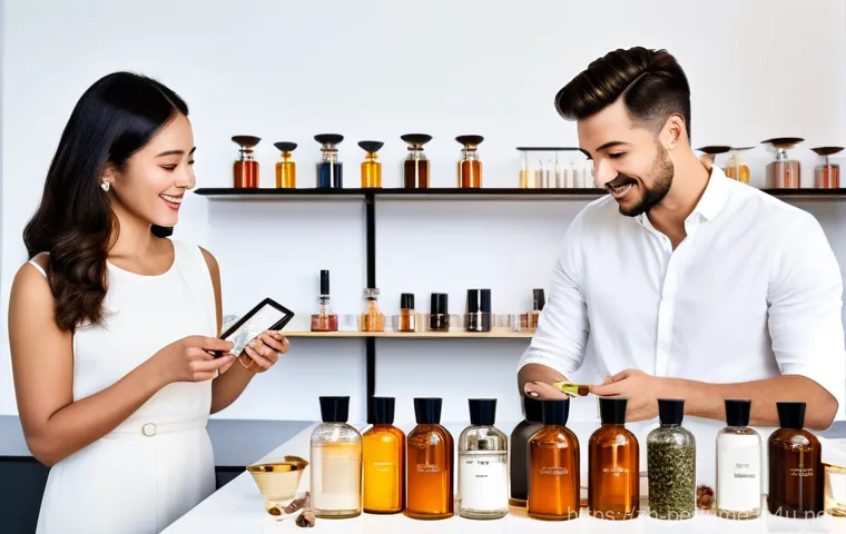 향수와 감성 마케팅 - **Prompt:** A young woman, mid-20s, with a gentle, reminiscent smile, is sitting comfortably in a so...