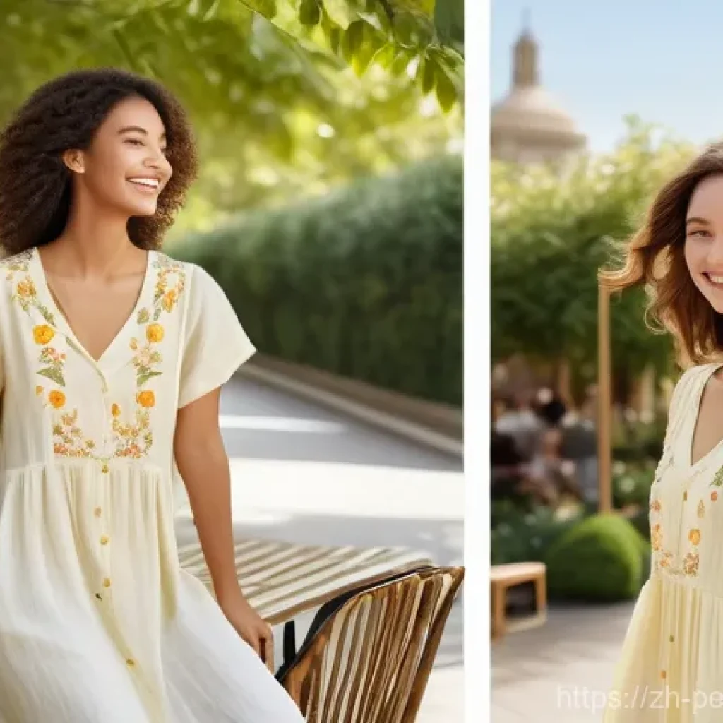 향수의 패션 코디 효과 - **Fresh Citrus Scent: Casual Outdoor Charm**
    "A vibrant, full-body outdoor shot of a young woman...