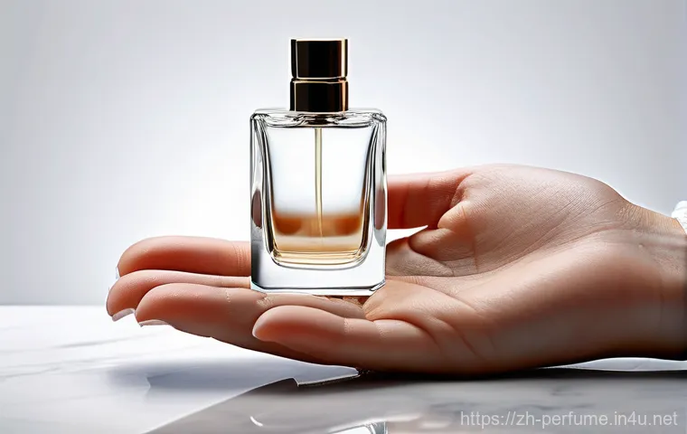 자기만의 향수 찾기 - **Prompt**: A serene woman, around 30 years old, dressed in a flowing, modest linen dress, stands am...