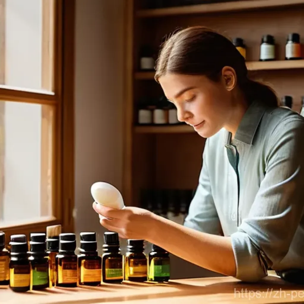 향수 제작 실험 - **Prompt:** A stylish woman in her late twenties, wearing a tasteful, long-sleeved linen blouse and ...