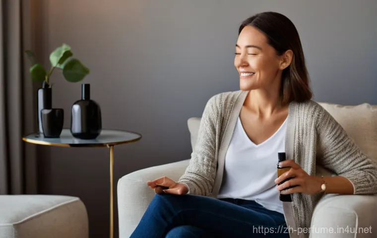 향수 제작 실험 - **Prompt:** A graceful woman in her mid-thirties, dressed in a modest yet elegant floral dress with ...